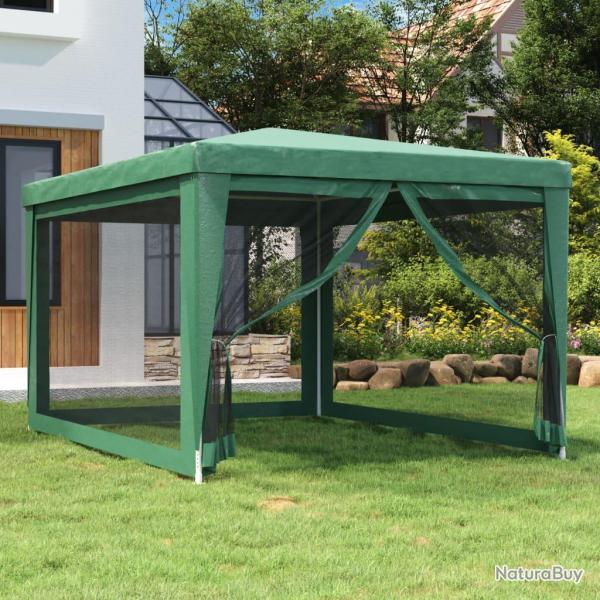 Tente de f�te avec 4 parois lat�rales en maille Vert 3x4 m PEHD