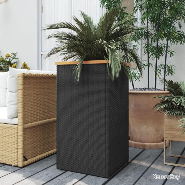 Jardini�re noir 40x40x80 cm r�sine tress�e