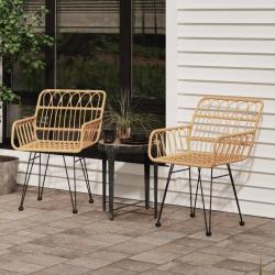 Chaises de lot de 2 accoudoir 56x64x80 cm R&eacute;sine tress&eacute;e