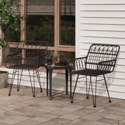 Chaises de lot de 2 avec accoudoir Noir 56x64x80 cm
