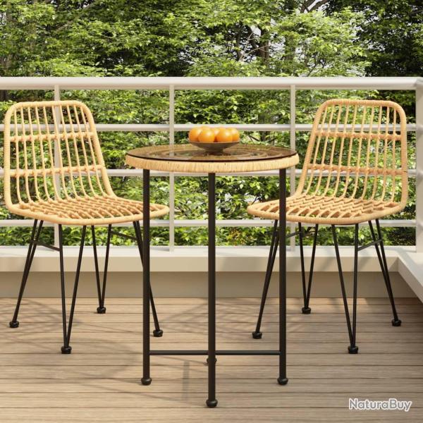 Table de salle � manger �55 cm Verre tremp� et acier