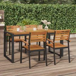 Table de et pieds en forme de U 160x80x75 cm bois acacia