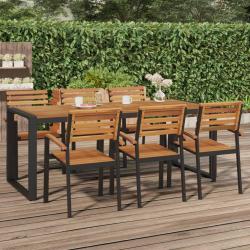 Table de et pieds en forme de U 200x90x75 cm bois acacia