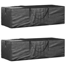 Sacs de rangement pour sapin de No&euml;l 2 pcs noir poly&eacute;thyl&egrave;ne