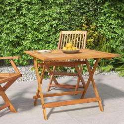 Table pliable de 90x90x75 cm bois d'acacia solide
