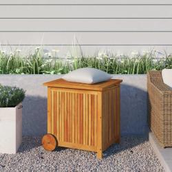 Bo&icirc;te de rangement de avec roues 60x50x58 cm Bois acacia