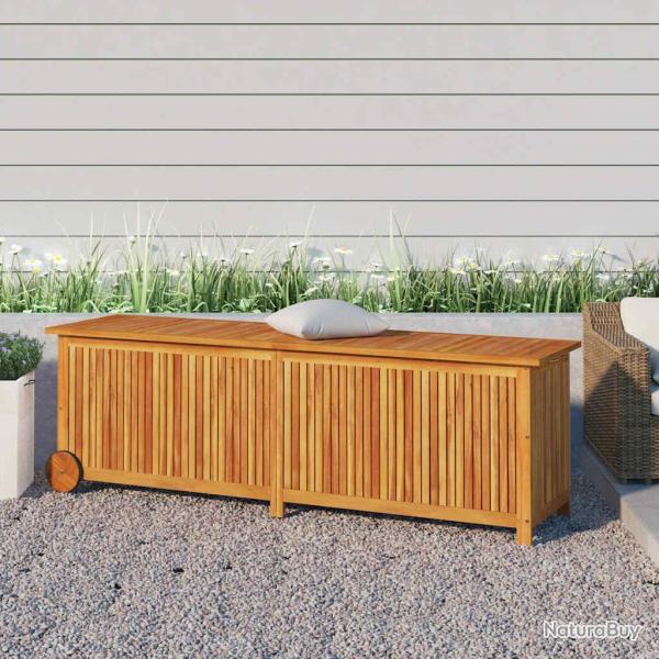 Bo�te de rangement de avec roues 150x50x58cm bois acacia