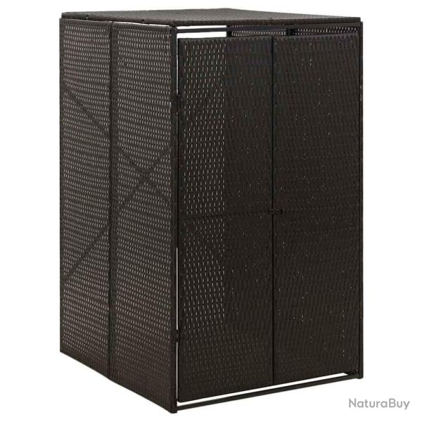 Abri pour poubelle Noir 70x80x117 cm R�sine tress�e