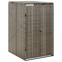 Abri pour poubelle Gris 70x80x117 cm R&eacute;sine tress&eacute;e