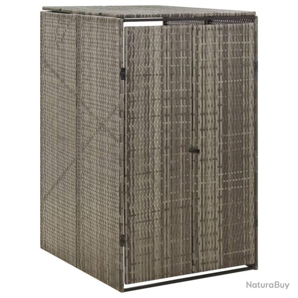 Abri pour poubelle Gris 70x80x117 cm R�sine tress�e