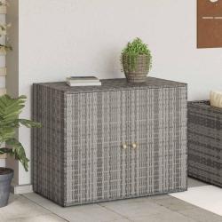 Armoire de rangement Gris 100x55,5x80 cm R&eacute;sine tress&eacute;e
