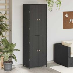 Armoire de rangement de Noir 59x40x180 cm R&eacute;sine tress&eacute;e