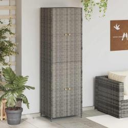 Armoire de rangement Gris 59x40x180 cm R&eacute;sine tress&eacute;e