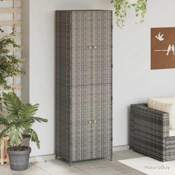Armoire de rangement Gris 59x40x180 cm R�sine tress�e