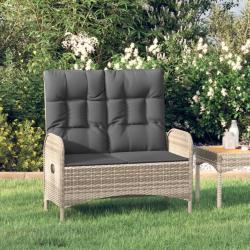 Banc de inclinable avec coussins 107 cm Poly rotin Gris
