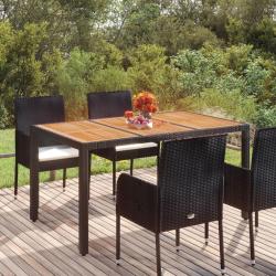 Table de dessus en bois Noir 150x90x75 cm R&eacute;sine tress&eacute;e