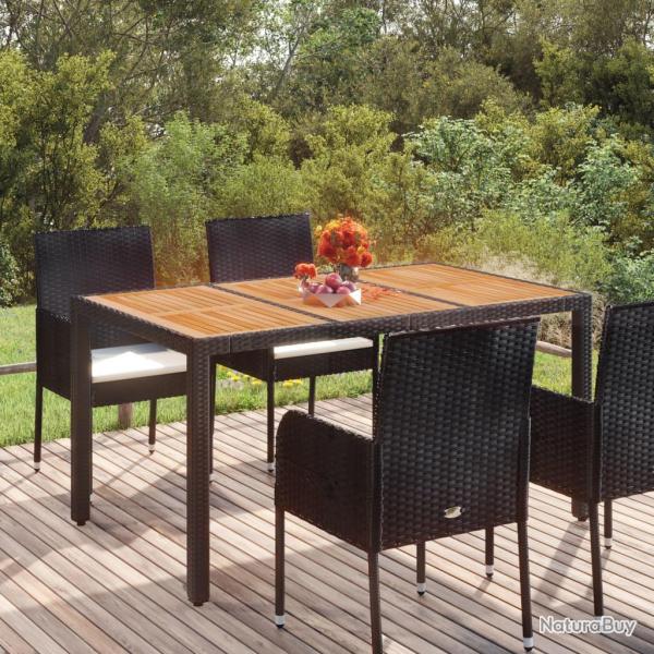 Table de dessus en bois Noir 150x90x75 cm R�sine tress�e