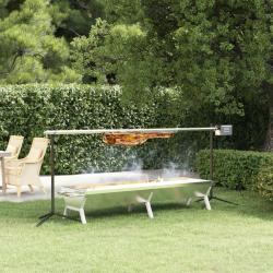 Plateau pour barbecue Argent&eacute; 158x42x31 cm Acier inoxydable