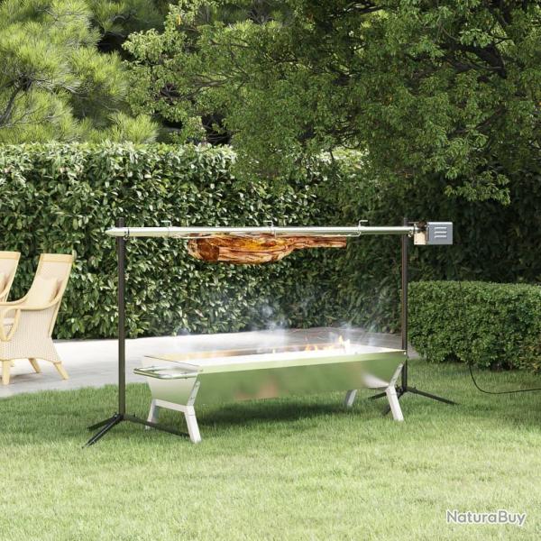Plateau pour barbecue Argent� 118x42x30,5 cm Acier inoxydable