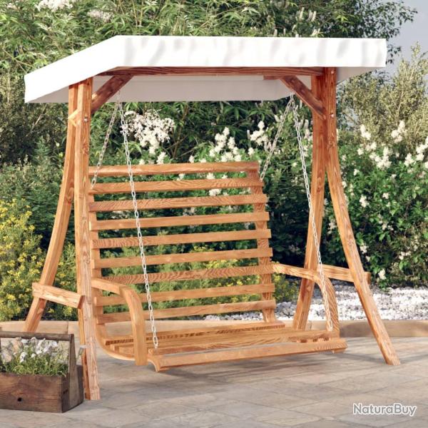 Balancelle avec auvent bois massif d'�pic�a et finition en teck