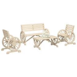 Salon de 4 pcs bois de sapin massif