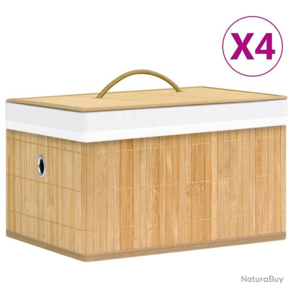 Bo�tes de rangement en bambou 4 pcs