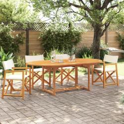 Chaises de pliables lot de 4 blanc cr&egrave;me tissu
