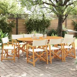Chaises de pliables lot de 8 blanc cr&egrave;me tissu