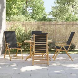 Chaises inclinables de pliantes lot de 4 coussins bambou