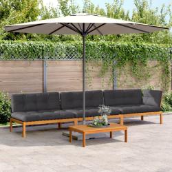 Salon palette de avec coussins 4pcs bois d'acacia massif