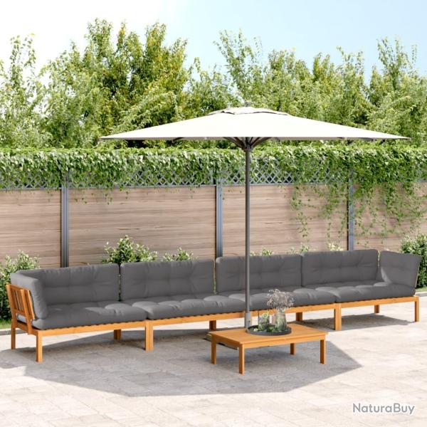 Salon palette de avec coussins 5pcs bois d'acacia massif