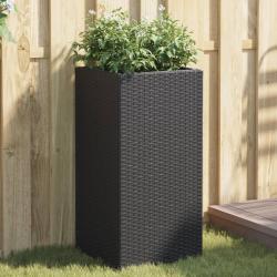 Jardini&egrave;res 2 pcs noir 40x40x80 cm r&eacute;sine tress&eacute;e