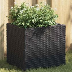 Jardini&egrave;res 2 pcs noir 36x30x32 cm r&eacute;sine tress&eacute;e