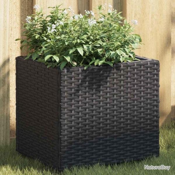 Jardini�res 2 pcs noir 36x30x32 cm r�sine tress�e