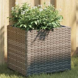Jardini&egrave;res 2 pcs gris 36x30x32 cm r&eacute;sine tress&eacute;e