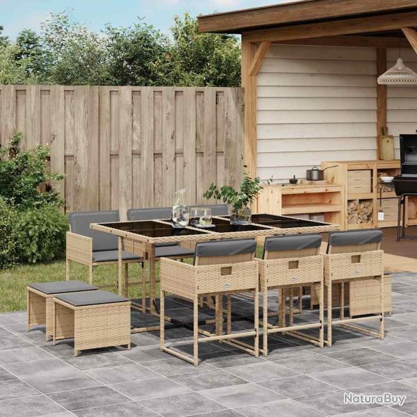 Ensemble � manger de et coussins 11 pcs m�lange beige