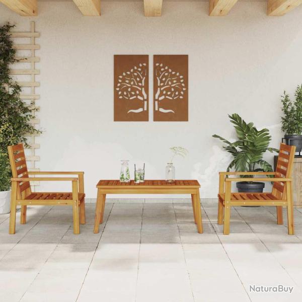 Ensemble de salon de 3 pcs bois d'acacia solide