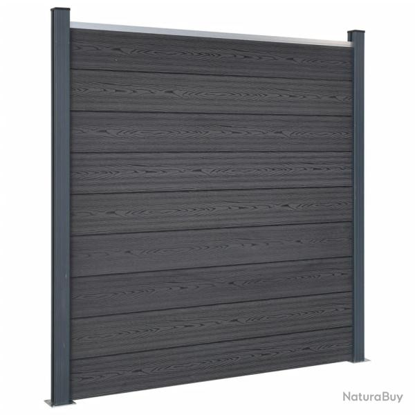 Ensemble de panneaux de cl�ture gris 180x186 cm WPC