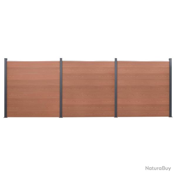 Ensemble de panneaux de cl�ture marron 526x186 cm WPC