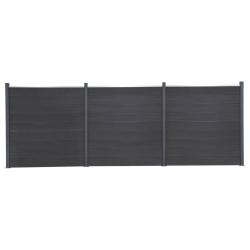 Ensemble de panneaux de cl&ocirc;ture gris 526x186 cm WPC