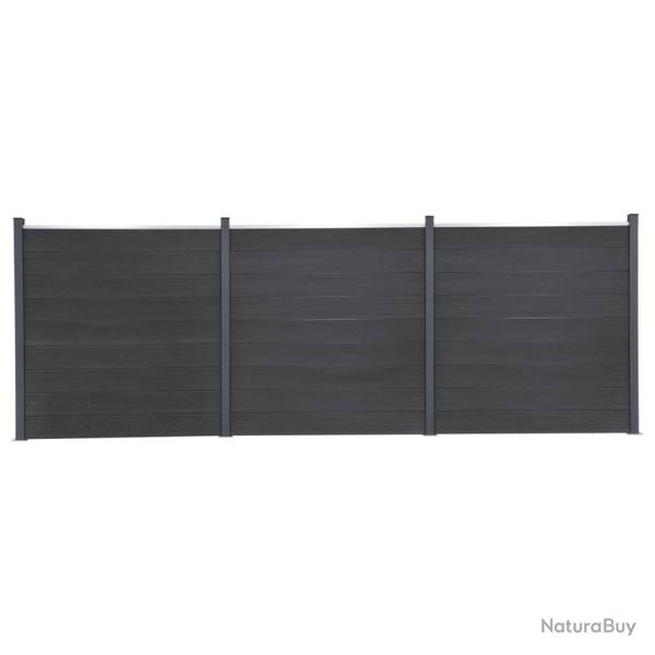 Ensemble de panneaux de cl�ture gris 526x186 cm WPC