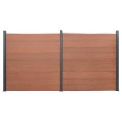 Ensemble de panneaux de cl&ocirc;ture marron 353x186 cm WPC