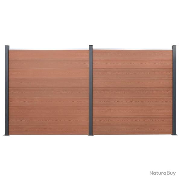 Ensemble de panneaux de cl�ture marron 353x186 cm WPC