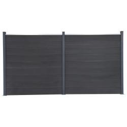 Ensemble de panneaux de cl&ocirc;ture gris 353x186 cm WPC