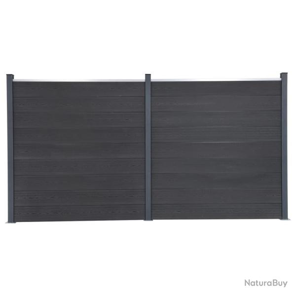 Ensemble de panneaux de cl�ture gris 353x186 cm WPC