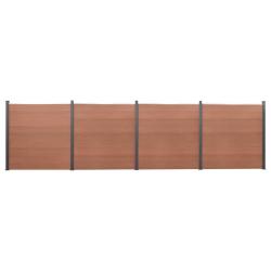 Ensemble de panneaux de cl&ocirc;ture marron 699x186 cm WPC