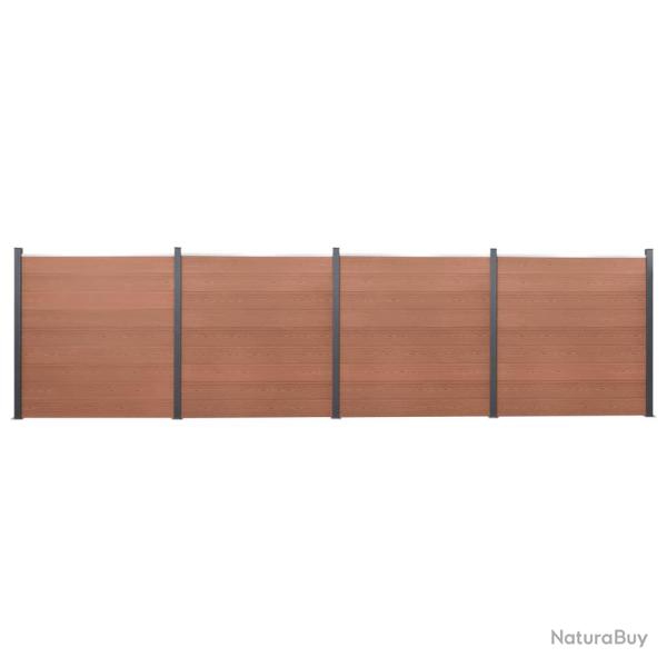 Ensemble de panneaux de cl�ture marron 699x186 cm WPC