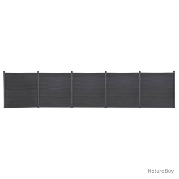 Ensemble de panneaux de cl�ture gris 872x186 cm WPC
