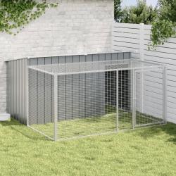 Niche pour chien avec enclos Anthracite 197 x 194 x 110 cm Acier galvanis&eacute;
