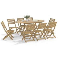 Chaises pliantes, 8 pi&egrave;ces, en bois d'acacia massif, pour le jardin, 48,5 &times; 61,5 &times; 87 cm